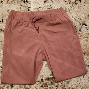 Pink soft capri drawstring pants